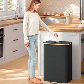 Contentor para recolha de garrafas retornáveis 95 L Preto-bege natural