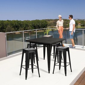 Conjunto de mesa de 5 peças com tampo de vidro temperado para sala de jantar