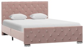 Estrutura de cama 120x200 cm tecido rosa