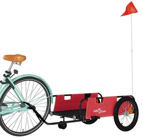 Reboque bicicleta tecido oxford/ferro vermelho/preto