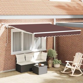 vidaXL Toldo retrátil automático com luz LED 300x250 cm castanho