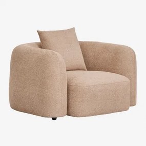 Poltrona Coco Chenille Chenille Grossa Castanho Latte - Sklum