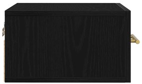 Criado-mudo Wall-Mounted Carvalho Preto 35x35x20 cm