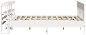 Cama sem colchão 200x200 cm madeira de pinho maciça branco