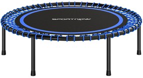 Trampolim de Fitness Adultos Ø114 cm com Estrutura de Aço Reforçada para Treino de Pernas Corpo Azul e Preto