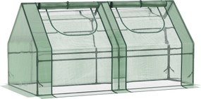Outsunny Estufa Pequena Estufa de Exterior com Proteção Dupla Janelas Estufa para Cultivos de Plantas e Flores 180x90x90 cm Verde | Aosom Portugal