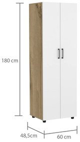 Guarda Roupa com 2 Portas éter, 180 cm a x 60 cm e x 48,5 cm p, branco/duna