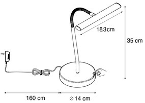 Candeeiro de mesa Art Déco bronze com LED incluído - Tableau Design,Industrial,Moderno