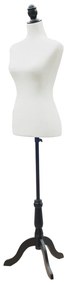 Manequim Feminino de Costura Busto de Senhora para Modistas Exibição Altura Ajustável a 130-168cm Branco