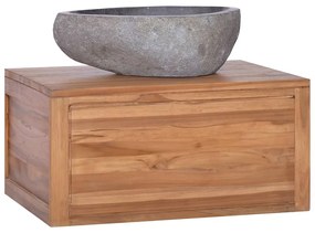 vidaXL Armário de parede p/ casa de banho 60x45x30 cm teca maciça