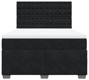 Cama com molas/colchão 140x200 cm veludo preto