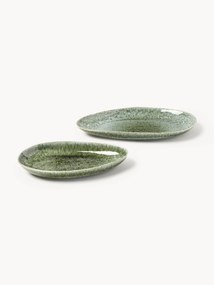Pratos de servir artesanais com forma orgânica Macey, conjunto de 2