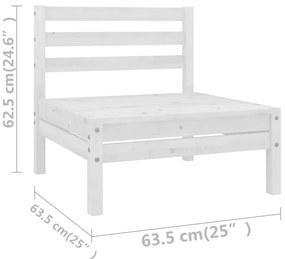 11 pcs conjunto lounge de jardim pinho maciço branco