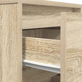 Mesa de cabeceira com luzes LED 38x34x65 cm carvalho sonoma