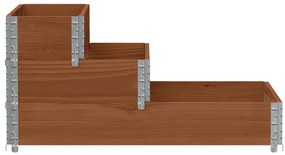 Canteiro elevado de 3 níveis 120x80 cm pinho maciço castanho