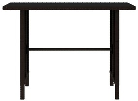 4 pcs conjunto lounge para jardim vime PE castanho