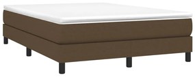 Estrutura de cama sem colchão 140x200 cm tecido castanho-escuro