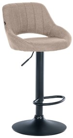 Banco de bar Milet em tecido e com estrutura preta 46,5 x 85-105,5 x 48 cm Castanho acinzentado