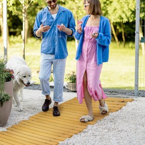 Caminho de jardim em tábuas de madeira enroláveis - madeira maciça de pinho 185 x 60 cm