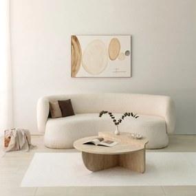 Mesa de Café Podium - Travertino - Diâmetro: 90 cm, Altura: 35 cm