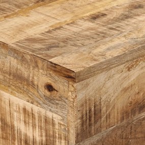 Mesa consola 110x30x75 cm madeira mangueira áspera maciça/ferro