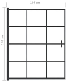 Divisória de chuveiro ESG 116x140 cm preto