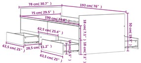 Estrutura de cama c/ painéis cabeceira e pés 75x190 cm preto