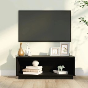Móvel de TV 90x35x35 cm madeira de pinho maciça preto