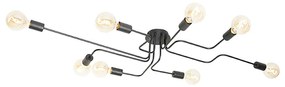 Candeeiro de teto design preto 8 luzes - Facile Design