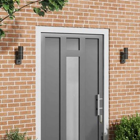 vidaXL Luz de Parede para Exterior 2 pcs Preto 7 x 10 x 22 cm