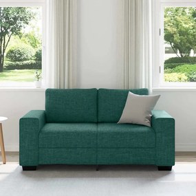 Sofá de 2 lugares 120 cm tecido verde-escuro