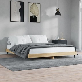 vidaXL Estrutura de cama sem colchão 200x200 cm carvalho sonoma