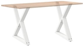 Pés para mesa de jantar 2 peças, branco, 80x(72-73,3) cm, aço