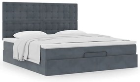Estrutura cama otomana colchões 180x200 cm cinzento escuro