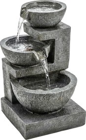 Fonte de Jardim com Iluminação LED e Bomba Cascata Decorativa de 3 Níveis 40x37x61 cm Multicolor