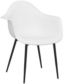 Cadeiras de jantar 6 pcs PP branco