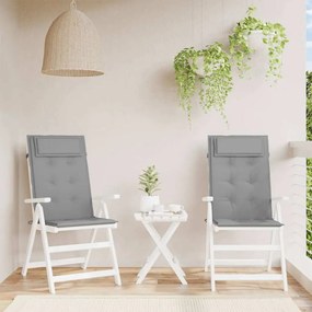 Almofadões p/ cadeira encosto alto 2 pcs tecido oxford cinzento
