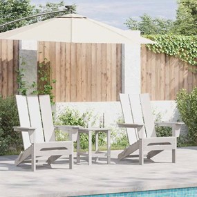 Cadeiras Adirondack Dobráveis vidaXL 2 pcs Branca 74.5x80.5x90 cm HDPE