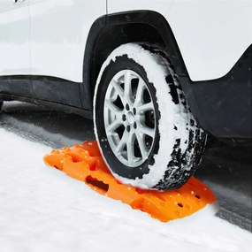 Placas de tração off-road Todo o Terreno tapetes de tração 2 peças para extração e recuperação de veículos de neve lama 58 x 31 x 6 cm Laranja