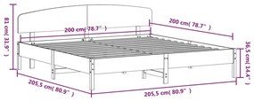 Cama sem colchão 200x200 cm pinho maciço castanho-mel