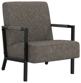 vidaXL Poltrona em couro artificial cinzento-escuro