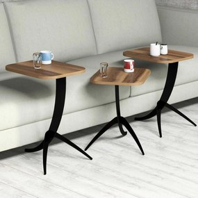 Conjunto de Mesas de Encostar Pion – Nogal – 35x45x60 cm