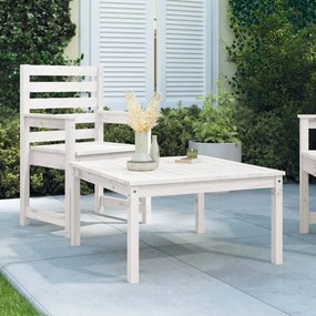 824121 vidaXL Mesa de jardim 82,5x82,5x45 cm madeira de pinho maciça branco