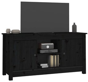Móvel de TV 103x36,5x52 cm madeira de pinho maciça preto