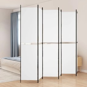 vidaXL Divisória/biombo com 6 painéis 300x220 cm tecido branco