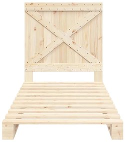 Estrutura de cama com cabeceira 90x200 cm pinho maciço