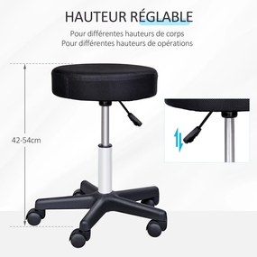 1x Banco de massagem com rodas, altura ajustável e base giratória, com 3 capa protetoras vermelho, preto, branco