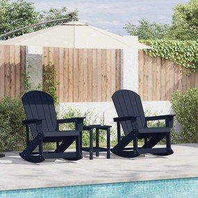 vidaXL Conjunto de Lounge de Jardim 3 pcs Azul-marinho HDPE