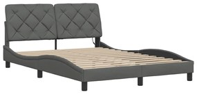 Estrutura de cama com LED sem colchão 140x190 cm tecido