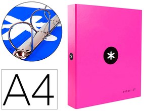 Pasta Antartik Din A4 Forrada 4 Argolas 40 mm Mistos Forrada Cor Rosa
